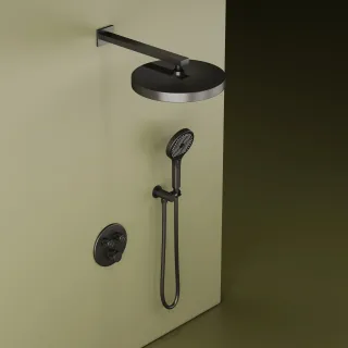 Душевая система Sancos SC3006GMG с термостатом чёрный матовый